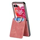 For Motorola Razr 60 Retro Leather Ring Wallet Phone Case(Pink) - 3