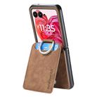 For Motorola Razr 60 Retro Leather Ring Wallet Phone Case(Brown) - 3