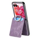 For Motorola Razr 60 Retro Leather Ring Wallet Phone Case(Purple) - 3