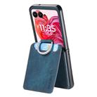 For Motorola Razr 60 Ultra Retro Leather Ring Wallet Phone Case(Blue) - 3