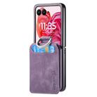 For Motorola Razr 60 Ultra Retro Leather Ring Wallet Phone Case(Purple) - 2