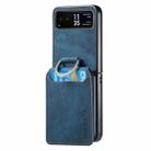 For Motorola Moto Razr 40 Retro Leather Ring Vertical Flip Wallet Phone Case(Blue) - 2