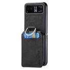 For Motorola Moto Razr 40 Retro Leather Ring Vertical Flip Wallet Phone Case(Black) - 2