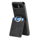 For Motorola Moto Razr 40 Retro Leather Ring Vertical Flip Wallet Phone Case(Black) - 3
