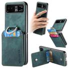 For Motorola Moto Razr 40 Retro Leather Ring Vertical Flip Wallet Phone Case(Green) - 1