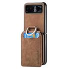 For Motorola Moto Razr 40 Retro Leather Ring Vertical Flip Wallet Phone Case(Brown) - 2