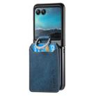 For Motorola Moto Razr 40 Ultra Retro Leather Ring Vertical Flip Wallet Phone Case(Blue) - 2