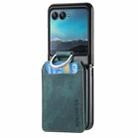 For Motorola Moto Razr 40 Ultra Retro Leather Ring Vertical Flip Wallet Phone Case(Green) - 2
