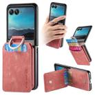 For Motorola Moto Razr 40 Ultra Retro Leather Ring Vertical Flip Wallet Phone Case(Pink) - 1