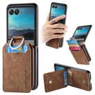 For Motorola Moto Razr 40 Ultra Retro Leather Ring Vertical Flip Wallet Phone Case(Brown) - 1