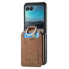 For Motorola Moto Razr 40 Ultra Retro Leather Ring Vertical Flip Wallet Phone Case(Brown) - 2