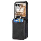 For Motorola Moto Razr 50 Retro Leather Ring Vertical Flip Wallet Phone Case(Black) - 2