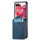 For Motorola Moto Razr 50 Ultra Retro Leather Ring Vertical Flip Wallet Phone Case(Blue) - 2