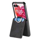 For Motorola Moto Razr 50 Ultra Retro Leather Ring Vertical Flip Wallet Phone Case(Black) - 3