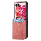 For Motorola Moto Razr 50 Ultra Retro Leather Ring Vertical Flip Wallet Phone Case(Pink) - 2