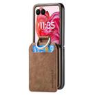 For Motorola Moto Razr 50 Ultra Retro Leather Ring Vertical Flip Wallet Phone Case(Brown) - 2