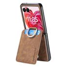 For Motorola Moto Razr 50 Ultra Retro Leather Ring Vertical Flip Wallet Phone Case(Brown) - 3