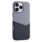 For iPhone 16 Pro Kalebol Cloth Textue Stitching Card Slot Magnetic Phone Case(Black) - 1