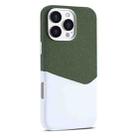 For iPhone 16 Pro Kalebol Cloth Textue Stitching Card Slot Magnetic Phone Case(Green) - 1