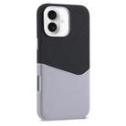 For iPhone 16 Plus Kalebol Cloth Textue Stitching Card Slot Magnetic Phone Case(Gray) - 1