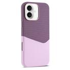For iPhone 16 Kalebol Cloth Textue Stitching Card Slot Magnetic Phone Case(Pink) - 1
