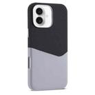 For iPhone 16 Kalebol Cloth Textue Stitching Card Slot Magnetic Phone Case(Gray) - 1
