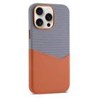 For iPhone 15 Pro Max Kalebol Cloth Textue Stitching Card Slot Magnetic Phone Case(Orange) - 1