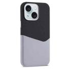 For iPhone 15 Plus Kalebol Cloth Textue Stitching Card Slot Magnetic Phone Case(Gray) - 1