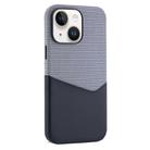 For iPhone 14 Kalebol Cloth Textue Stitching Card Slot Magnetic Phone Case(Black) - 1