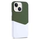 For iPhone 14 Kalebol Cloth Textue Stitching Card Slot Magnetic Phone Case(Green) - 1
