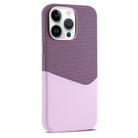 For iPhone 14 Pro Kalebol Cloth Textue Stitching Card Slot Magnetic Phone Case(Pink) - 1