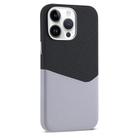 For iPhone 14 Pro Kalebol Cloth Textue Stitching Card Slot Magnetic Phone Case(Gray) - 1