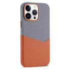 For iPhone 14 Pro Max Kalebol Cloth Textue Stitching Card Slot Magnetic Phone Case(Orange) - 1