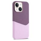 For iPhone 13 Kalebol Cloth Textue Stitching Card Slot Magnetic Phone Case(Pink) - 1