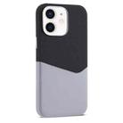 For iPhone 12 Kalebol Cloth Textue Stitching Card Slot Magnetic Phone Case(Gray) - 1