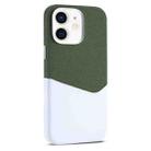 For iPhone 12 Kalebol Cloth Textue Stitching Card Slot Magnetic Phone Case(Green) - 1