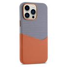 For iPhone 12 Pro Max Kalebol Cloth Textue Stitching Card Slot Magnetic Phone Case(Orange) - 1