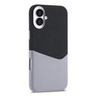 For iPhone 17 Kalebol Cloth Textue Stitching Card Slot Magnetic Phone Case(Gray) - 1