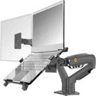 NORTH BAYOU F160-FP Tray Dual Arm Bracket Monitor Desk Mount Adjustable Laptop Holder(Black) - 1