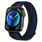 For Huawei Watch Fit 4 Pro / Fit 4 / Fit 3 Nylon Loop Hook and Loop Fastener Watch Band(Black Blue) - 1