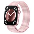 For Huawei Watch Fit 4 Pro / Fit 4 / Fit 3 Nylon Loop Hook and Loop Fastener Watch Band(Pink white) - 1
