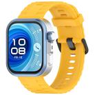 For Huawei Watch Fit4 Pro / Fit4 / Fit3 Quick Release Black Buckle Silicone Watch Band(Yellow) - 1