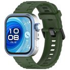 For Huawei Watch Fit4 Pro / Fit4 / Fit3 Quick Release Black Buckle Silicone Watch Band(Army Green) - 1