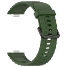 For Huawei Watch Fit4 Pro / Fit4 / Fit3 Quick Release Black Buckle Silicone Watch Band(Army Green) - 3