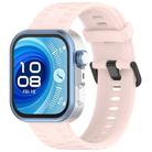 For Huawei Watch Fit4 Pro / Fit4 / Fit3 Quick Release Black Buckle Silicone Watch Band(Light Pink) - 1