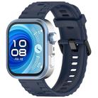 For Huawei Watch Fit4 Pro / Fit4 / Fit3 Quick Release Black Buckle Silicone Watch Band(Midnight Blue) - 1