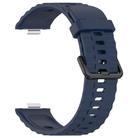 For Huawei Watch Fit4 Pro / Fit4 / Fit3 Quick Release Black Buckle Silicone Watch Band(Midnight Blue) - 3