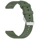 18mm Rhombus Texture Quick Release Buckle Silicone Watch Band(Dark Green) - 3