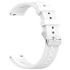 18mm Rhombus Texture Quick Release Buckle Silicone Watch Band(White) - 3