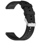 18mm Rhombus Texture Quick Release Buckle Silicone Watch Band(Black) - 3